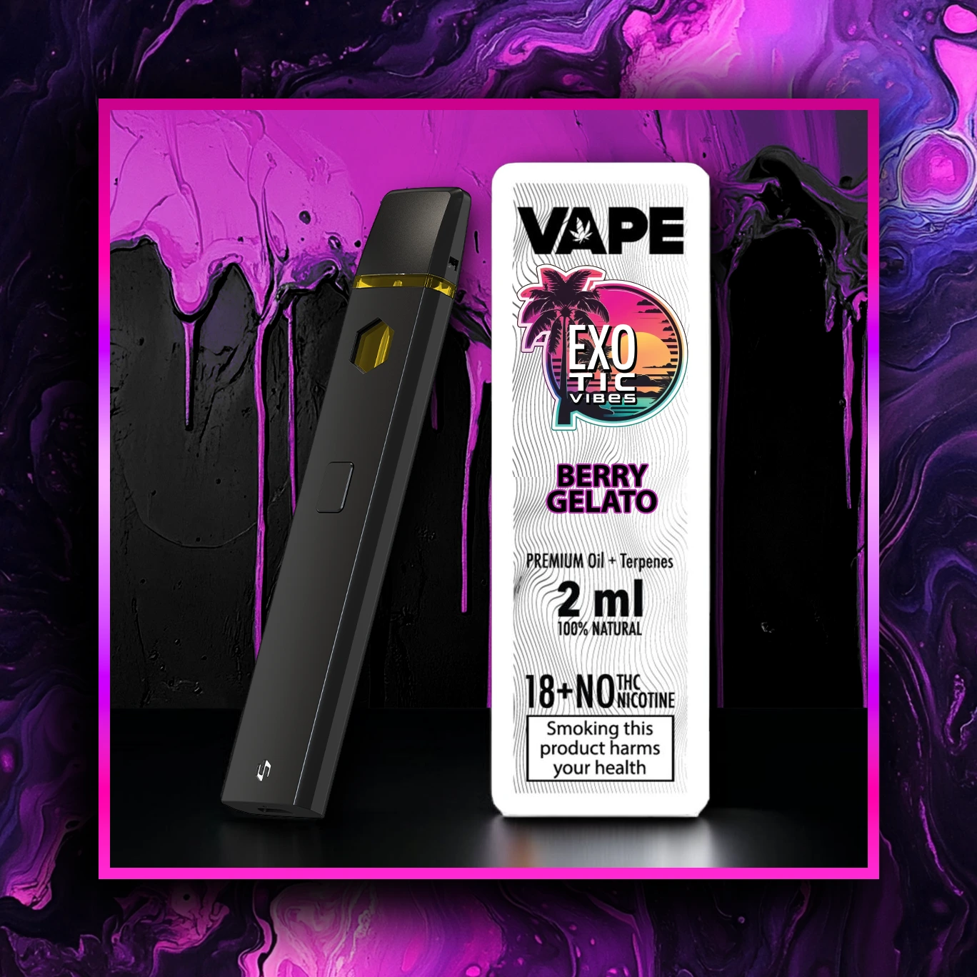Berry Gelato HHC Vape premium - variedade aromatizada - 2.00 ml. HHC vape